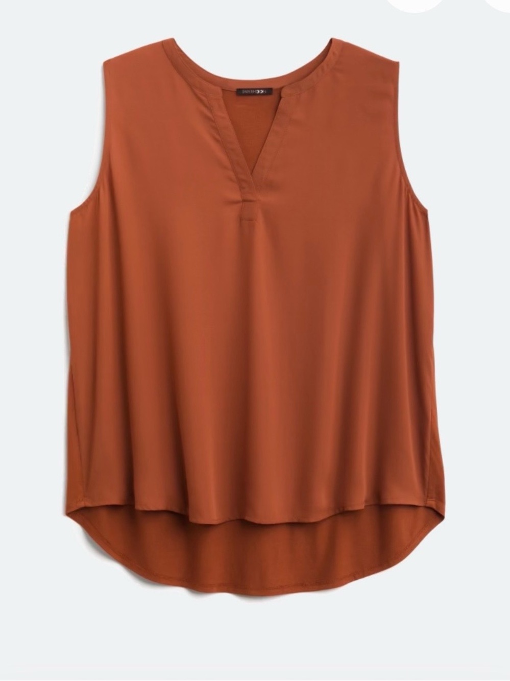 Papermoon Dark Orange Sleeveless V-Neck Blouse